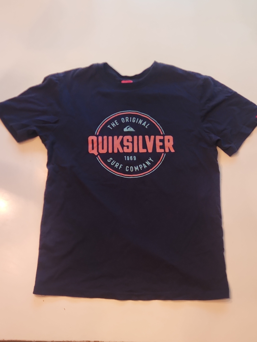 Quiksilver Circle Up Men's Graphic Surf Tee Navy Blue Small
